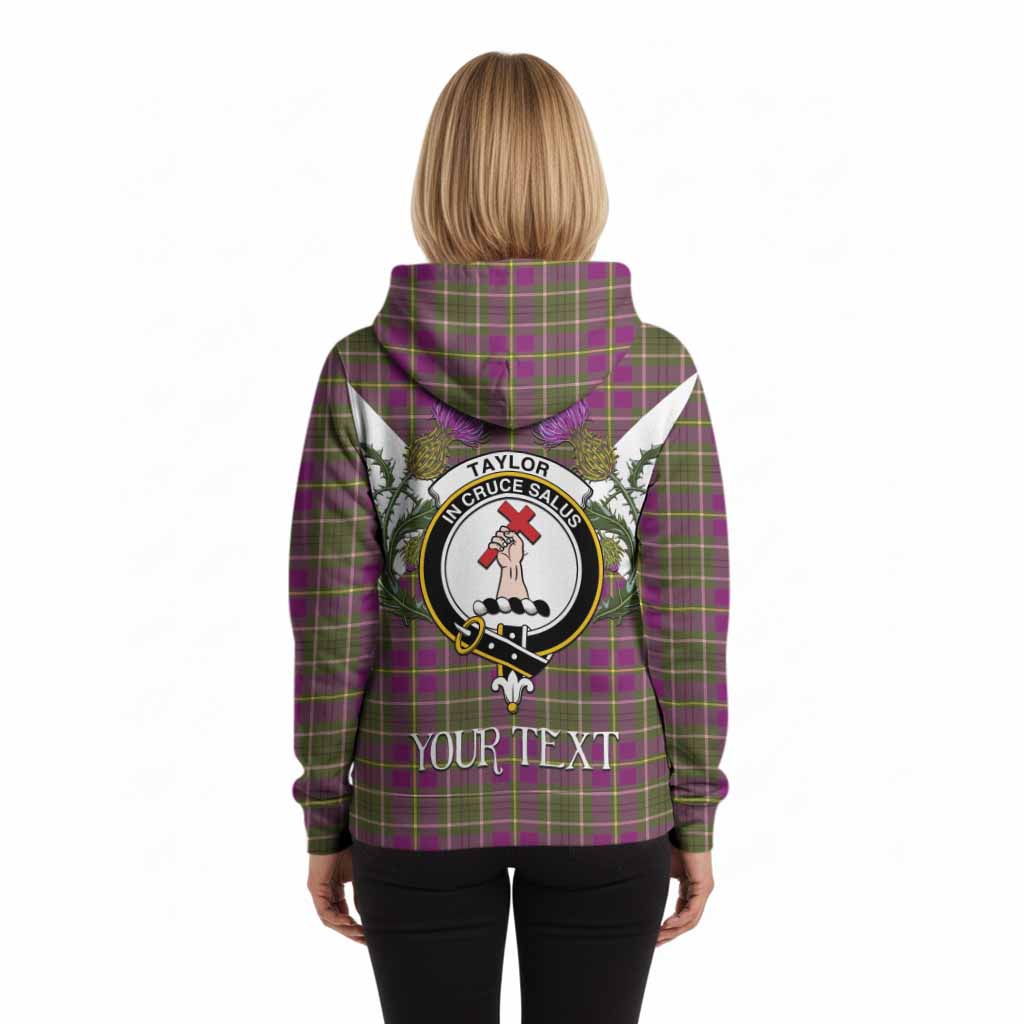 Taylor (Tailyour) Tartan Family Crest Hoodie Scottish Burns Night Thistle Floral