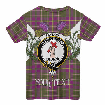 Taylor (Tailyour) Tartan Family Crest Kid T-shirt Scottish Burns Night Thistle Floral