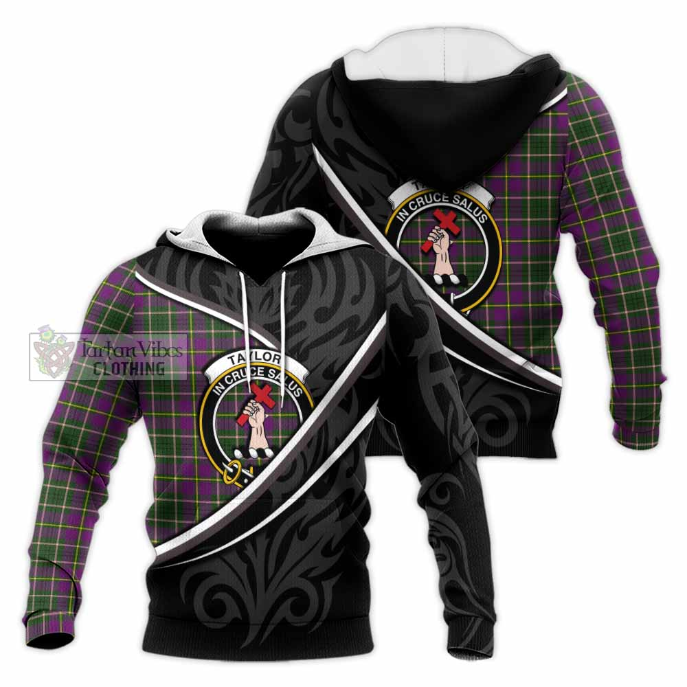 Taylor (Tailyour) Tartan Family Crest Knitted Hoodie Celtic Scottish Thistle Floral - Tartan Vibes Clothing