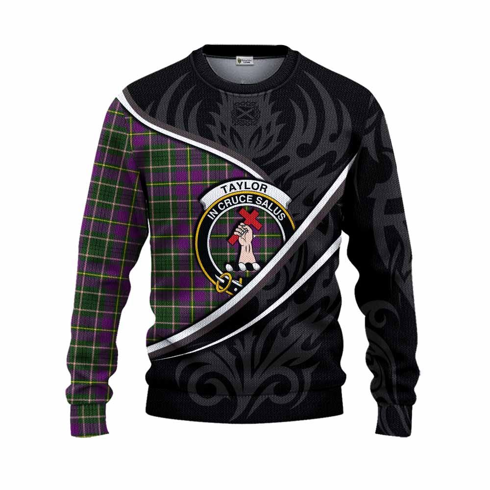 Taylor (Tailyour) Tartan Family Crest Knitted Sweater Celtic Scottish Thistle Floral - Tartan Vibes Clothing