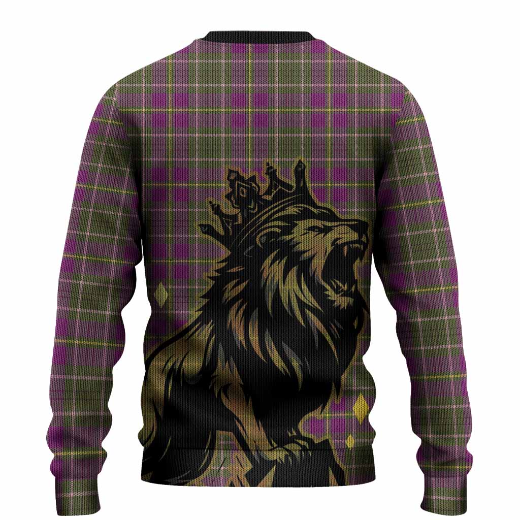 Taylor (Tailyour) Tartan Family Crest Knitted Sweater Crowned Lion Roaring