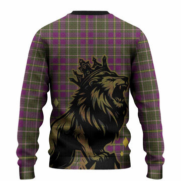 Taylor (Tailyour) Tartan Family Crest Knitted Sweater Crowned Lion Roaring