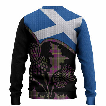 Taylor (Tailyour) Tartan Family Crest Knitted Sweater Scotland Thistle Floral Flag Style