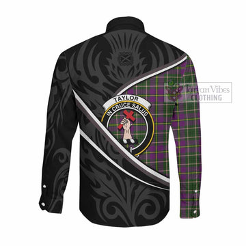 Taylor (Tailyour) Tartan Family Crest Long Sleeve Button Shirts Celtic Scottish Thistle Floral