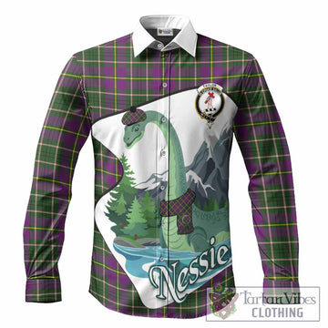 Taylor (Tailyour) Tartan Family Crest Long Sleeve Button Shirts Nessie Scottish Loch Ness Monster