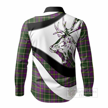 Taylor (Tailyour) Tartan Family Crest Long Sleeve Button Shirts Scottish Red Deer Curves Style