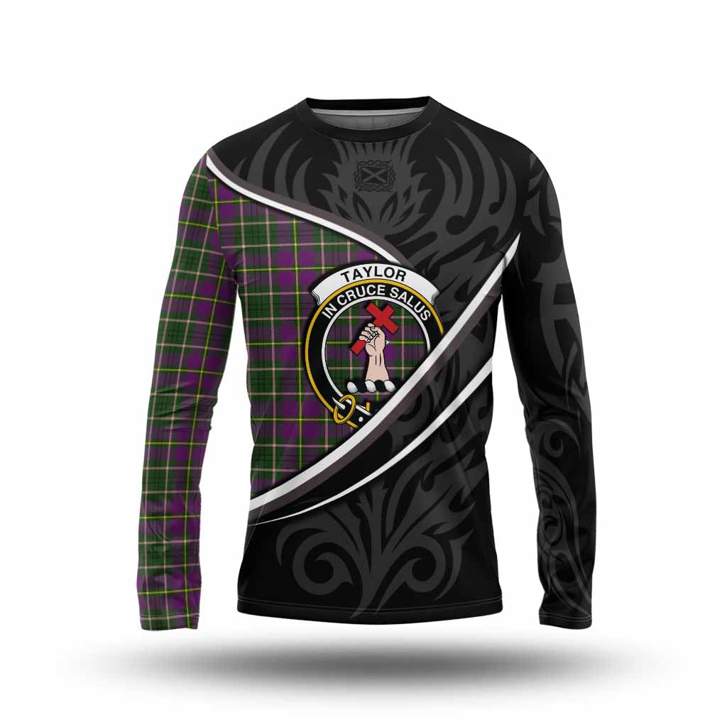 Taylor (Tailyour) Tartan Family Crest Long Sleeve T-Shirt Celtic Scottish Thistle Floral - Tartan Vibes Clothing