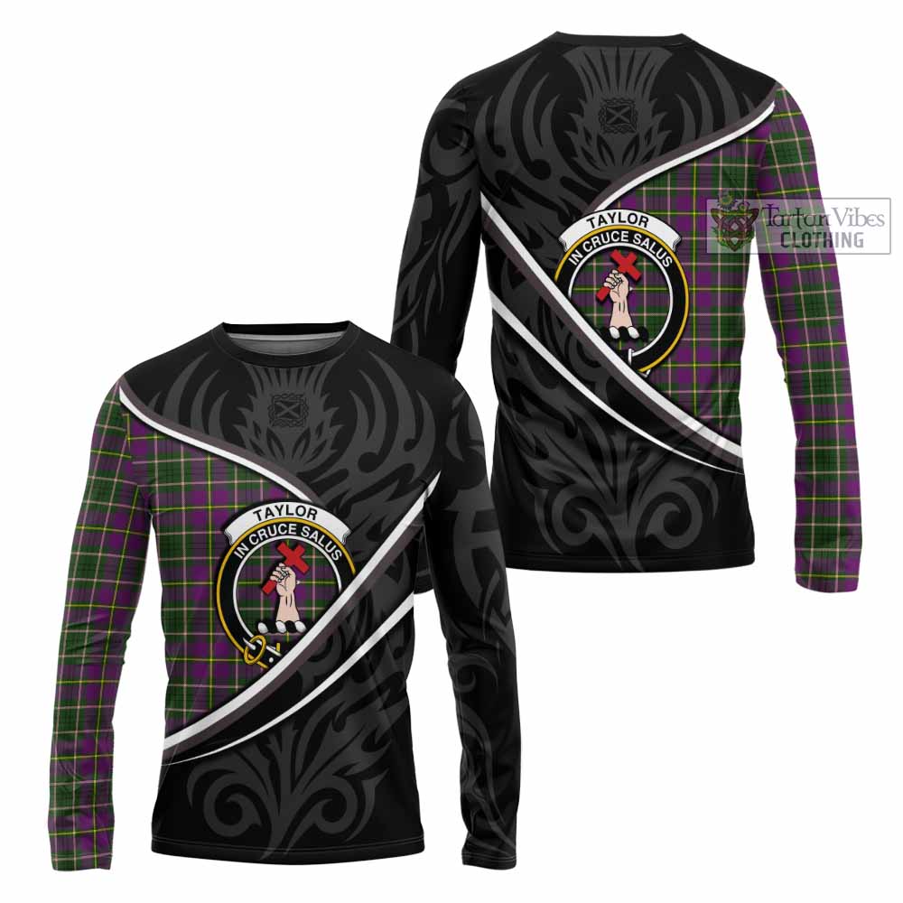 Taylor (Tailyour) Tartan Family Crest Long Sleeve T-Shirt Celtic Scottish Thistle Floral - Tartan Vibes Clothing