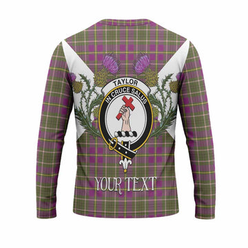 Taylor (Tailyour) Tartan Family Crest Long Sleeve T-Shirt Scottish Burns Night Thistle Floral