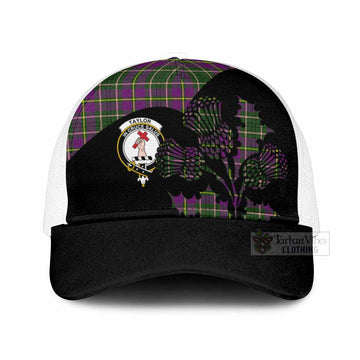 Taylor (Tailyour) Tartan Family Crest Mesh Trucker Cap Scotland Thistle Floral Flag Style