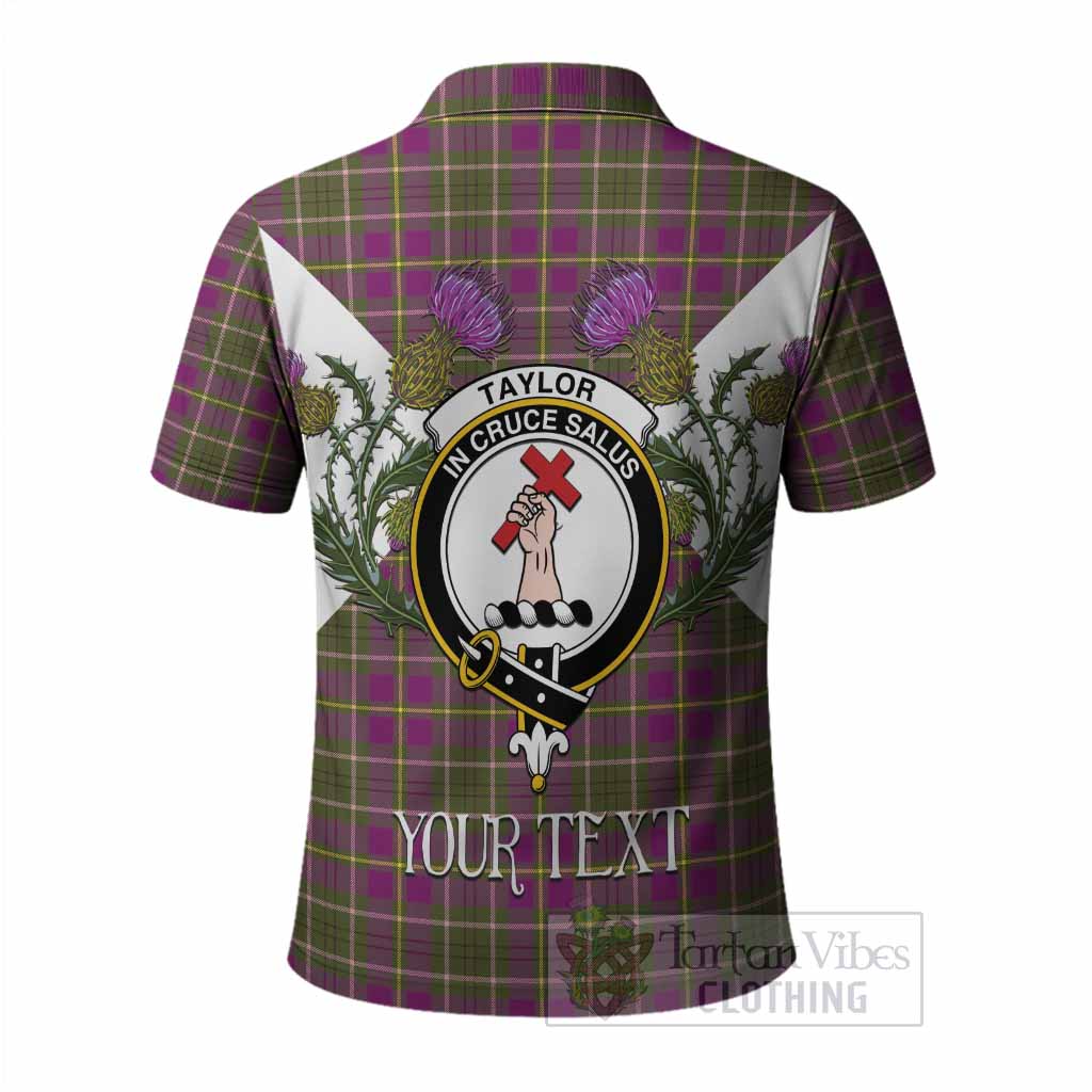 Taylor (Tailyour) Tartan Family Crest Polo Shirt Scottish Burns Night Thistle Floral