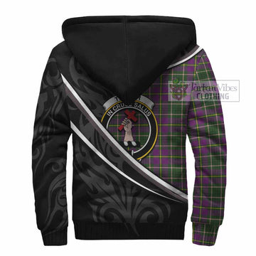 Taylor (Tailyour) Tartan Family Crest Sherpa Hoodie Celtic Scottish Thistle Floral