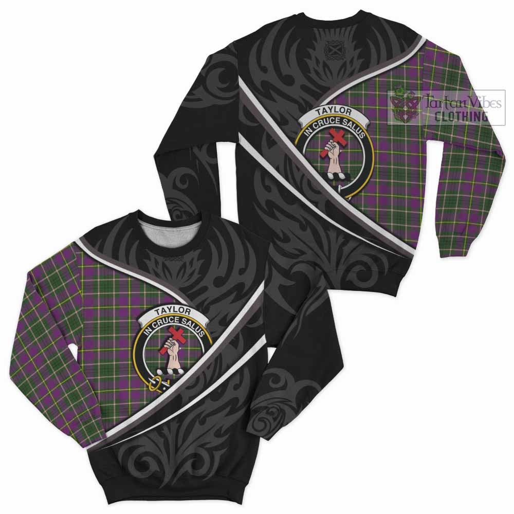 Taylor (Tailyour) Tartan Family Crest Sweatshirt Celtic Scottish Thistle Floral - Tartan Vibes Clothing