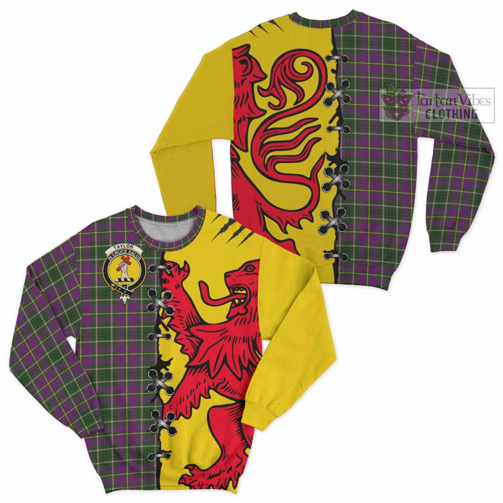 Taylor (Tailyour) Tartan Family Crest Sweatshirt Lion Rampant Honor - Tartan Vibes Clothing