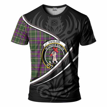 Taylor (Tailyour) Tartan Family Crest T-shirt Celtic Scottish Thistle Floral