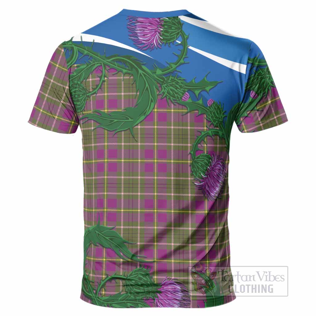 Taylor (Tailyour) Tartan Family Crest T-Shirt Thistle in Minimalism