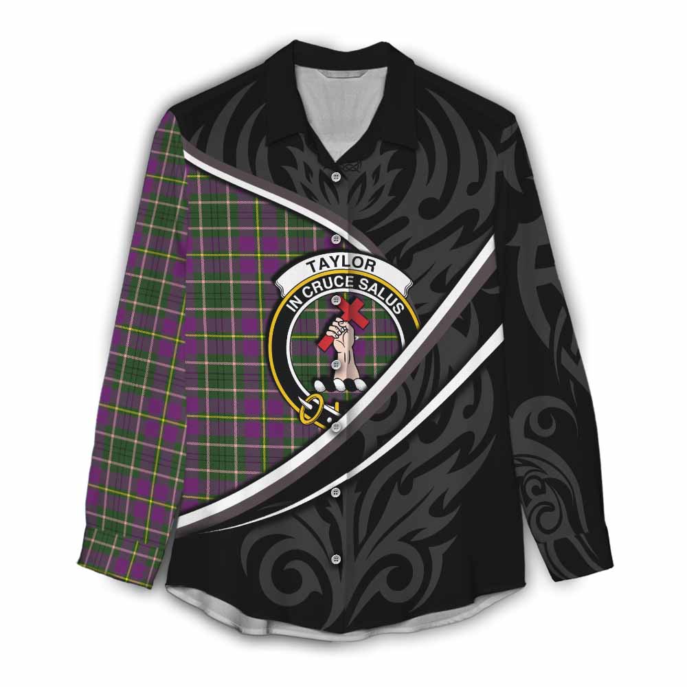 Taylor (Tailyour) Tartan Family Crest Women Casual Shirt Celtic Scottish Thistle Floral - Tartan Vibes Clothing