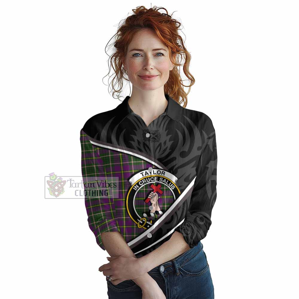 Taylor (Tailyour) Tartan Family Crest Women Casual Shirt Celtic Scottish Thistle Floral - Tartan Vibes Clothing