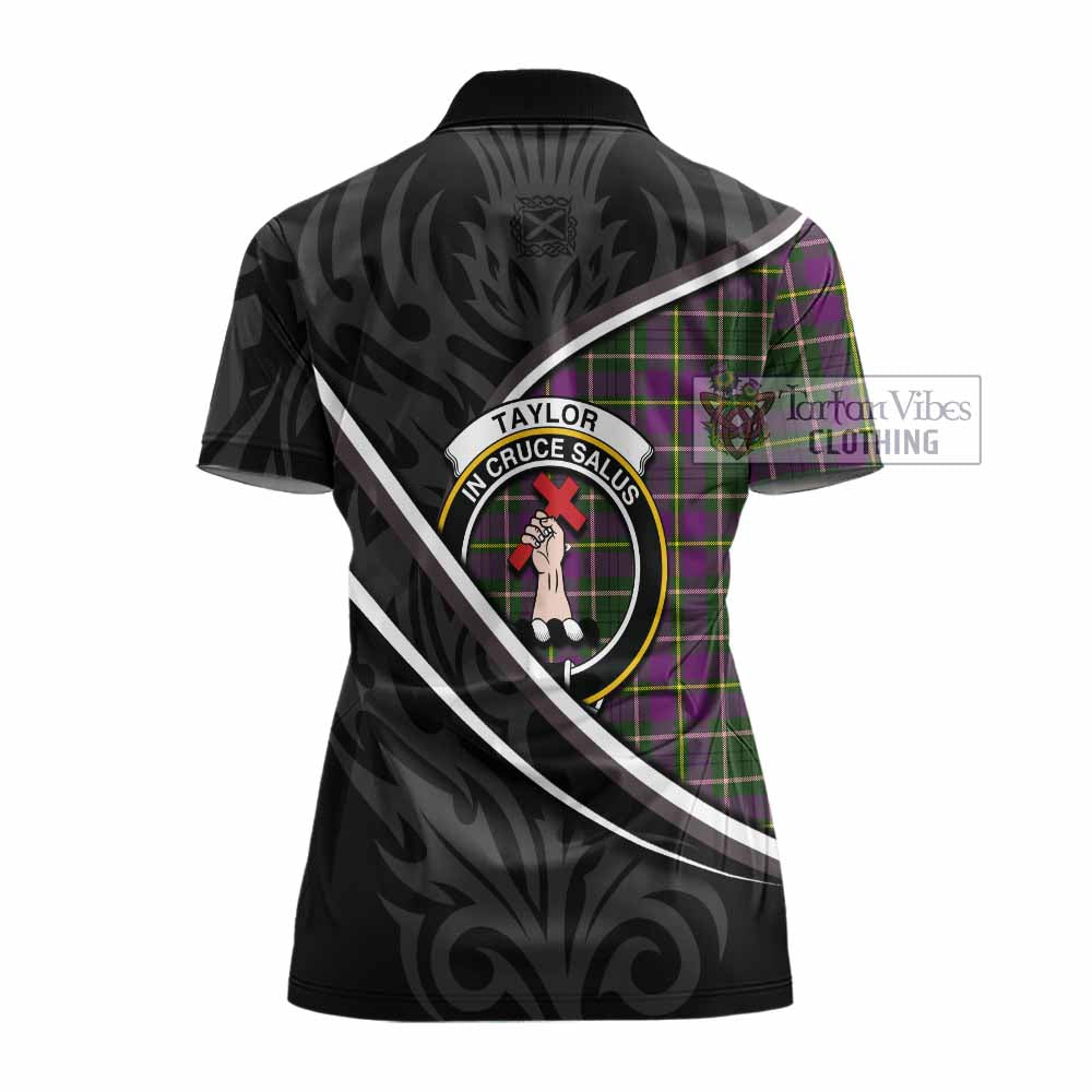 Taylor (Tailyour) Tartan Family Crest Women's Polo Shirt Celtic Scottish Thistle Floral - Tartan Vibes Clothing