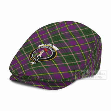 Taylor (Tailyour) Tartan Flat Cap, Jeff Cap Cross Style with Family Crest