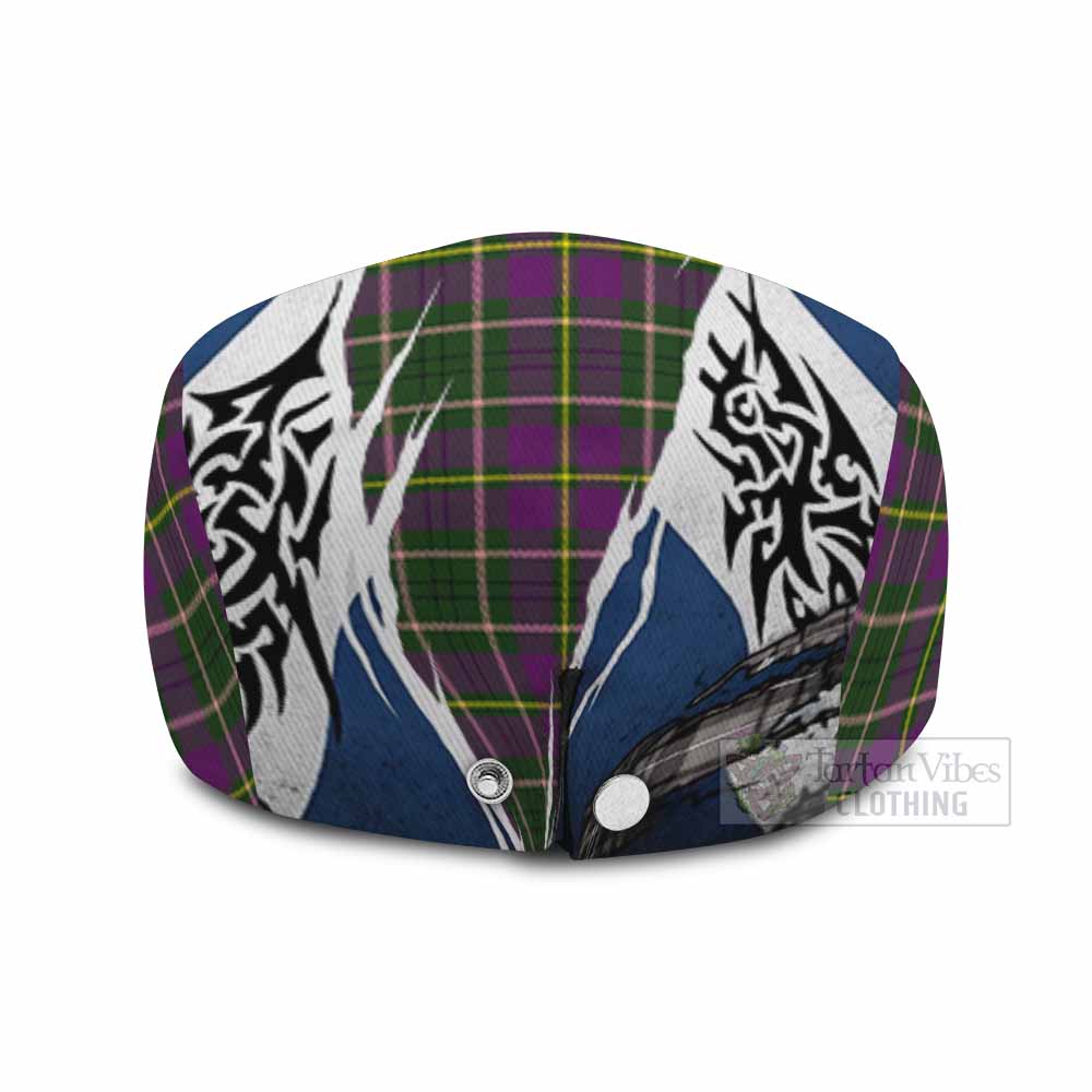 Taylor (Tailyour) Tartan Flat Cap, Jeff Cap Scotland Flag Ripped Tribal Design