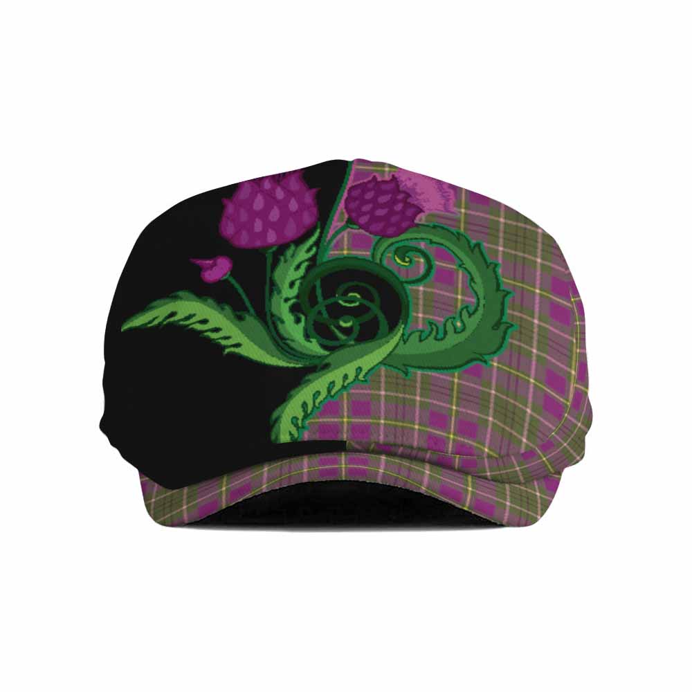 Taylor (Tailyour) Tartan Flat Cap, Jeff Cap Traditional Scottish Thistle