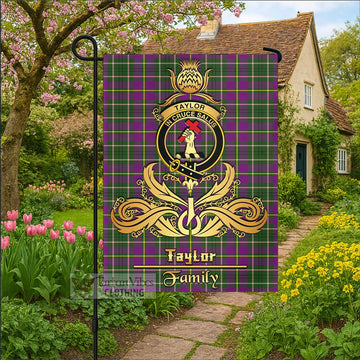 Taylor (Tailyour) Tartan Garden Flag with Highland Thistle Cherish Family Crest Style