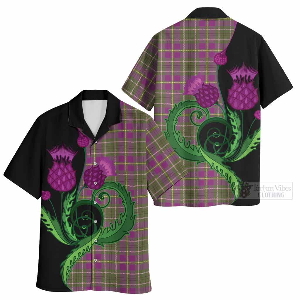 Taylor (Tailyour) Tartan Hawaiian Shirt Traditional Scottish Thistle