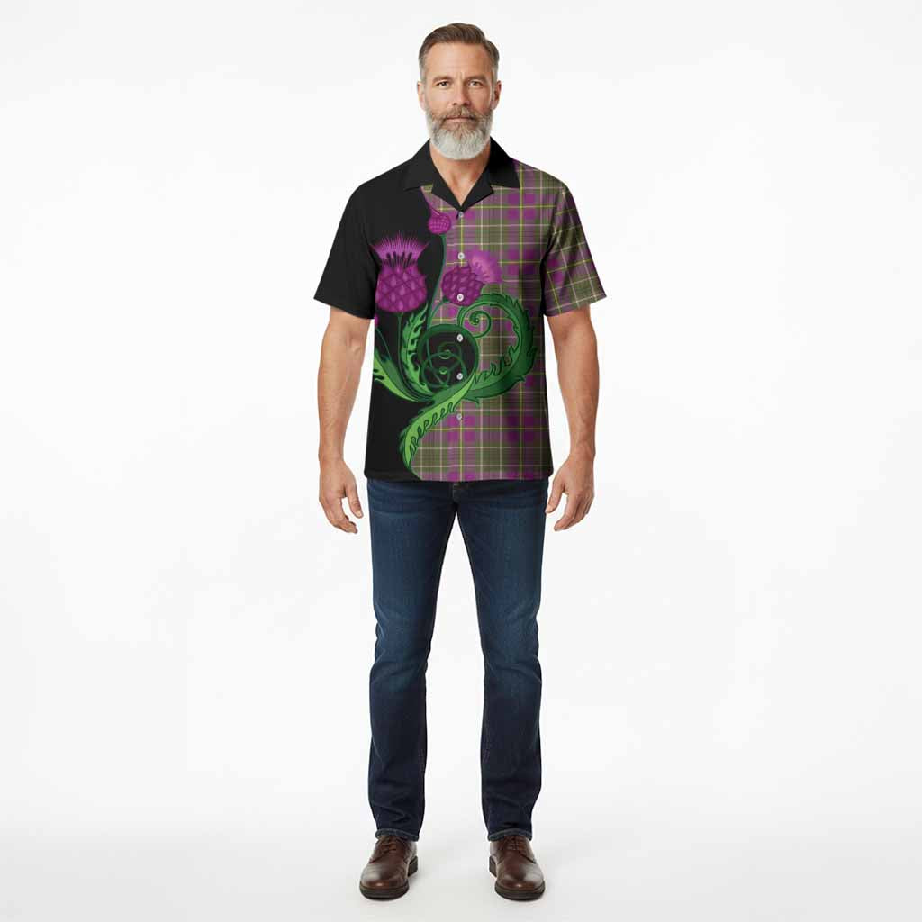 Taylor (Tailyour) Tartan Hawaiian Shirt Traditional Scottish Thistle