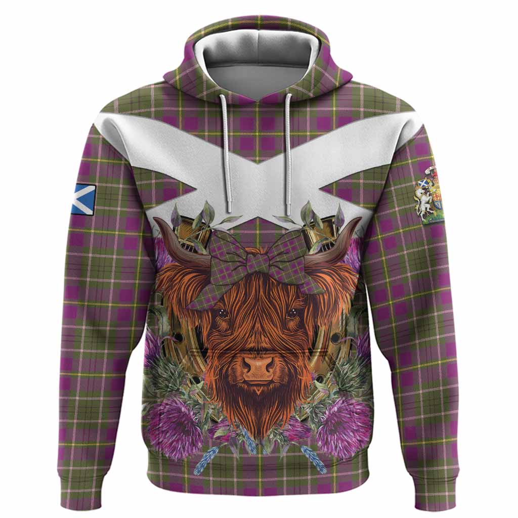 Taylor (Tailyour) Tartan Hoodie Scottish Thistle Heilan Coo