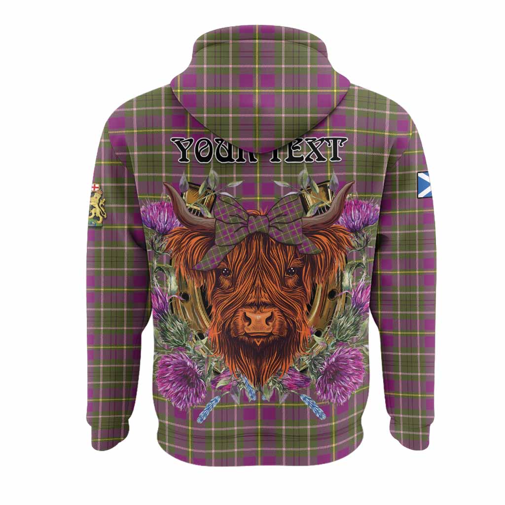 Taylor (Tailyour) Tartan Hoodie Scottish Thistle Heilan Coo