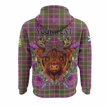 Taylor (Tailyour) Tartan Hoodie Scottish Thistle Heilan Coo