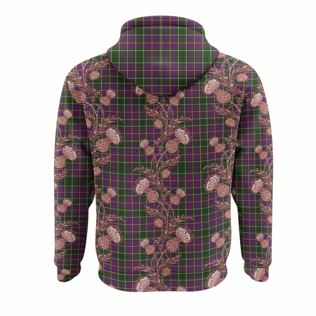 Taylor (Tailyour) Tartan Hoodie Seamless Scottish Thistle Flowers