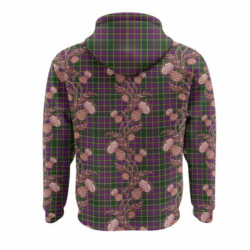 Taylor (Tailyour) Tartan Hoodie Seamless Scottish Thistle Flowers