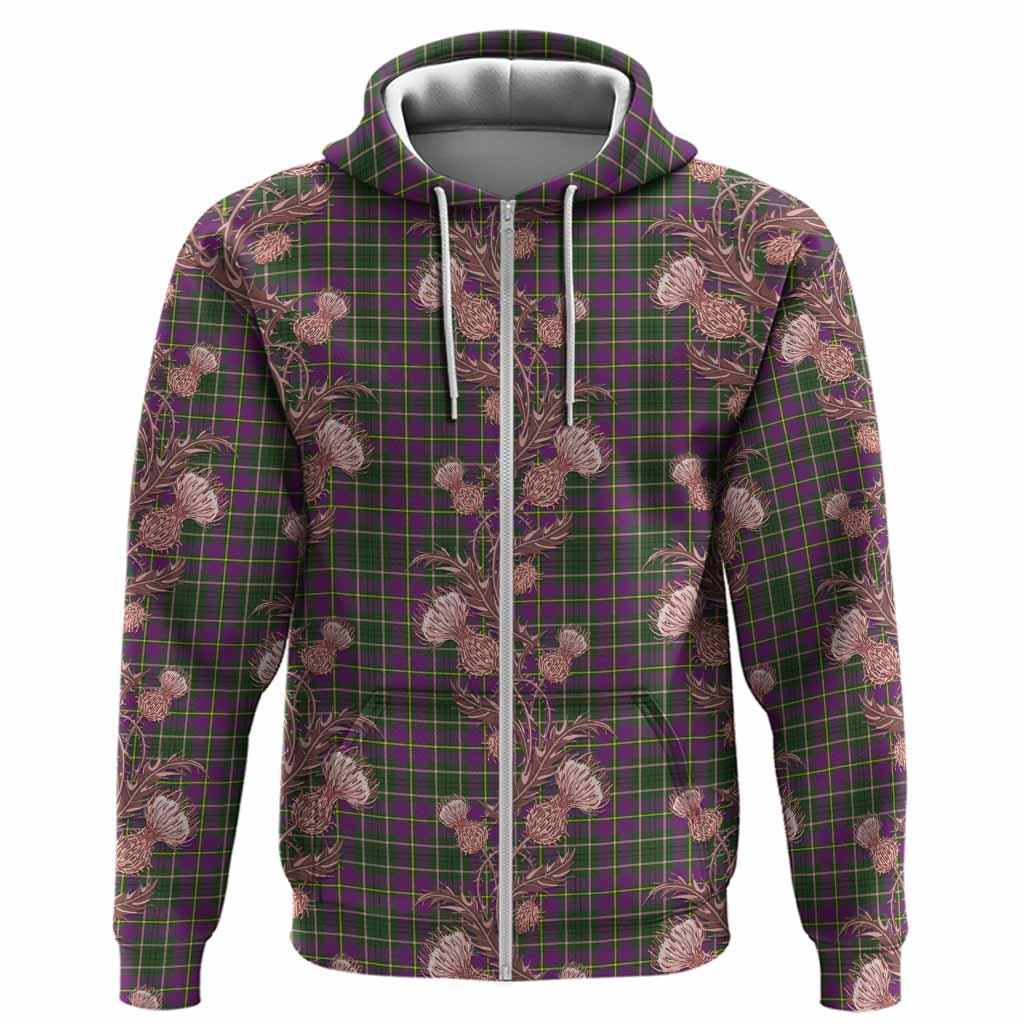 Taylor (Tailyour) Tartan Hoodie Seamless Scottish Thistle Flowers