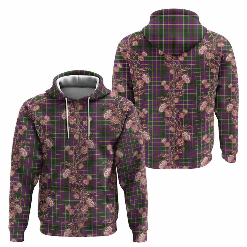 Taylor (Tailyour) Tartan Hoodie Seamless Scottish Thistle Flowers