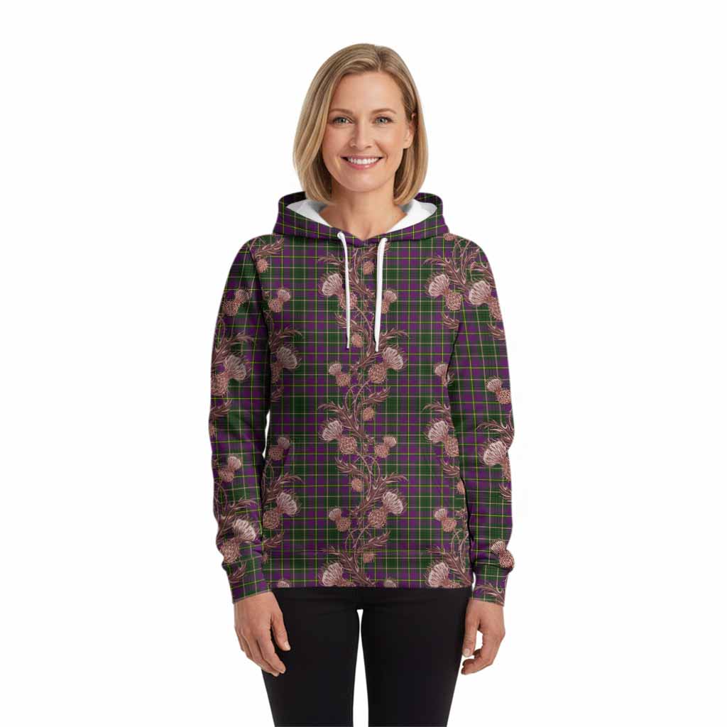 Taylor (Tailyour) Tartan Hoodie Seamless Scottish Thistle Flowers