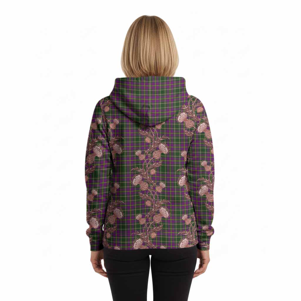 Taylor (Tailyour) Tartan Hoodie Seamless Scottish Thistle Flowers