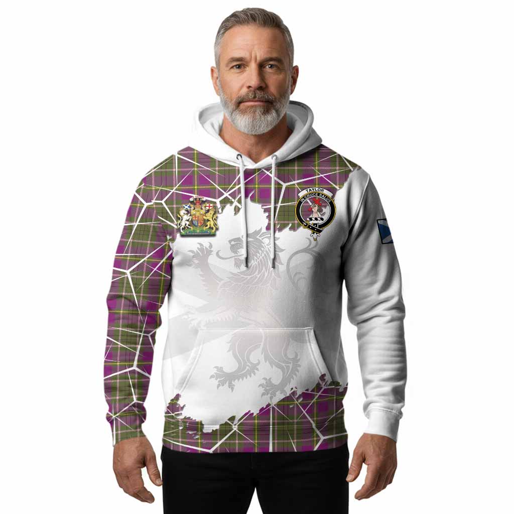 Taylor (Tailyour) Tartan Hoodie with Family Crest and Lion Rampant Grunge Style
