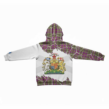 Taylor (Tailyour) Tartan Kid Hoodie with Family Crest and Lion Rampant Grunge Style