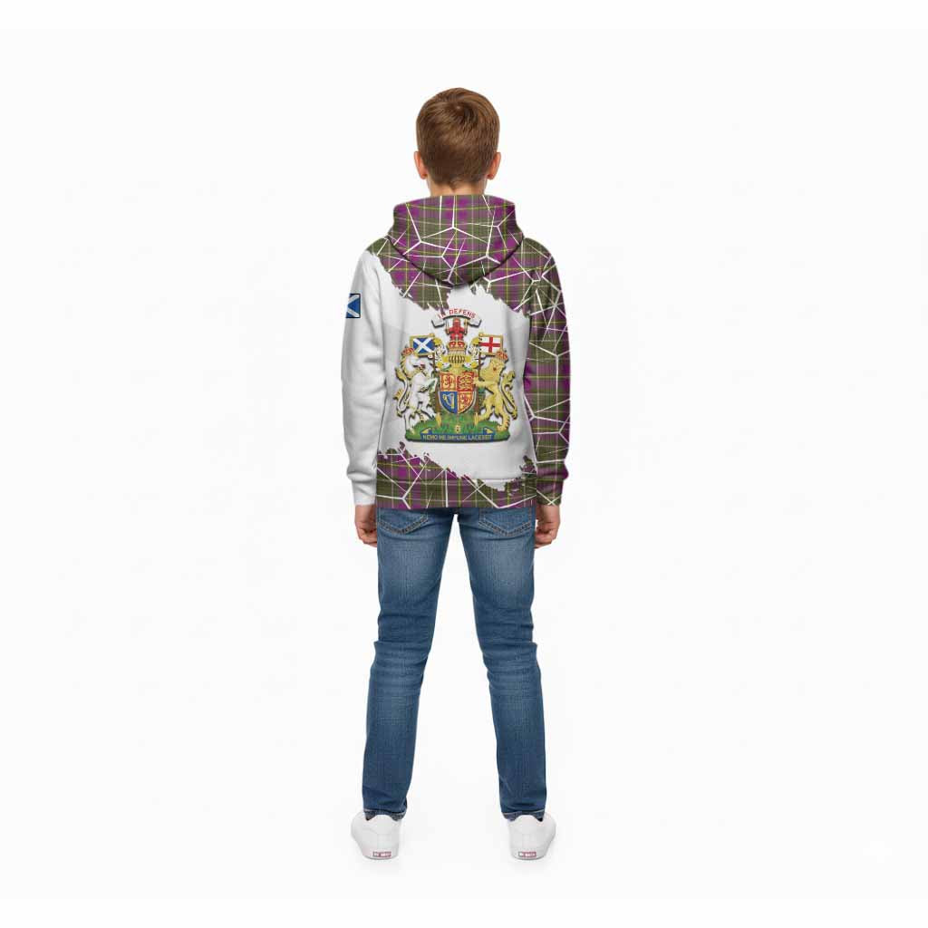 Taylor (Tailyour) Tartan Kid Hoodie with Family Crest and Lion Rampant Grunge Style