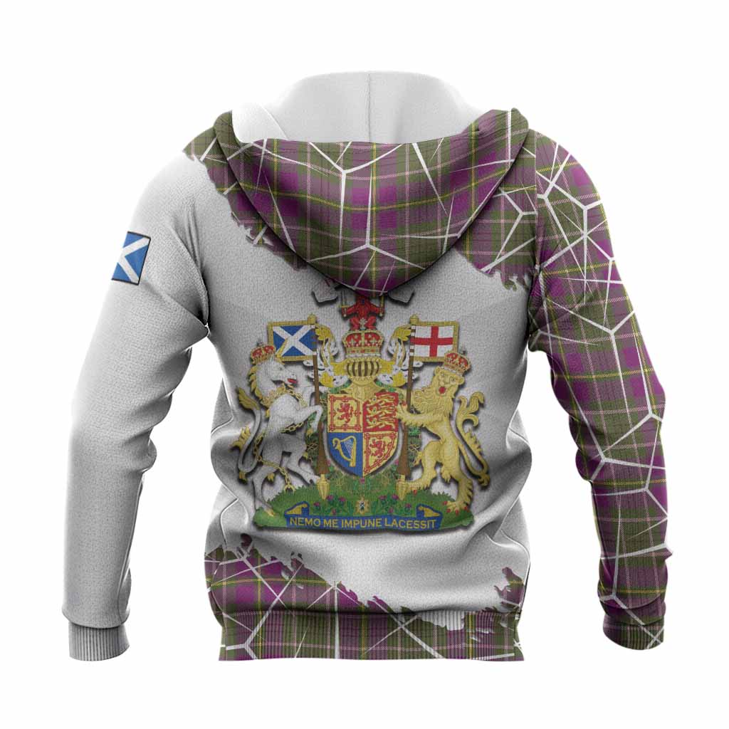 Taylor (Tailyour) Tartan Knitted Hoodie with Family Crest and Lion Rampant Grunge Style