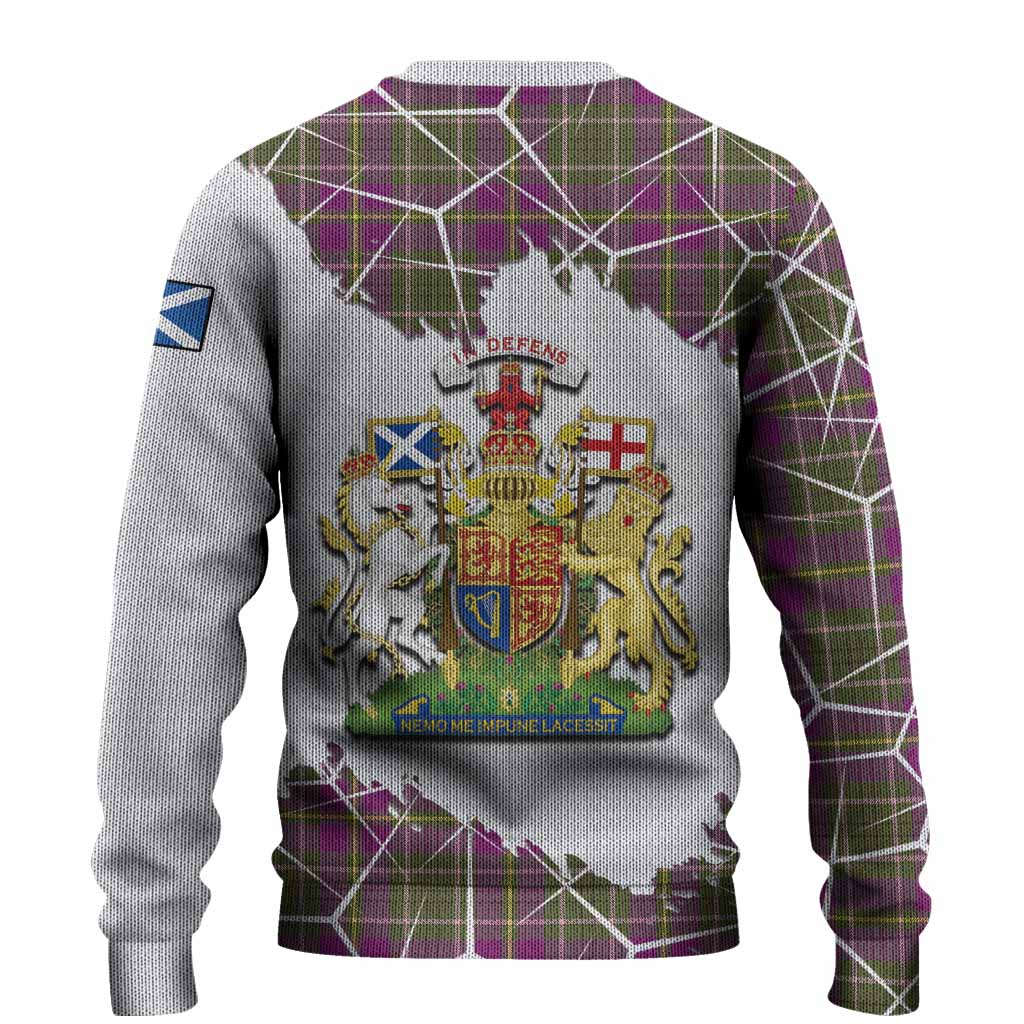 Taylor (Tailyour) Tartan Knitted Sweater with Family Crest and Lion Rampant Grunge Style