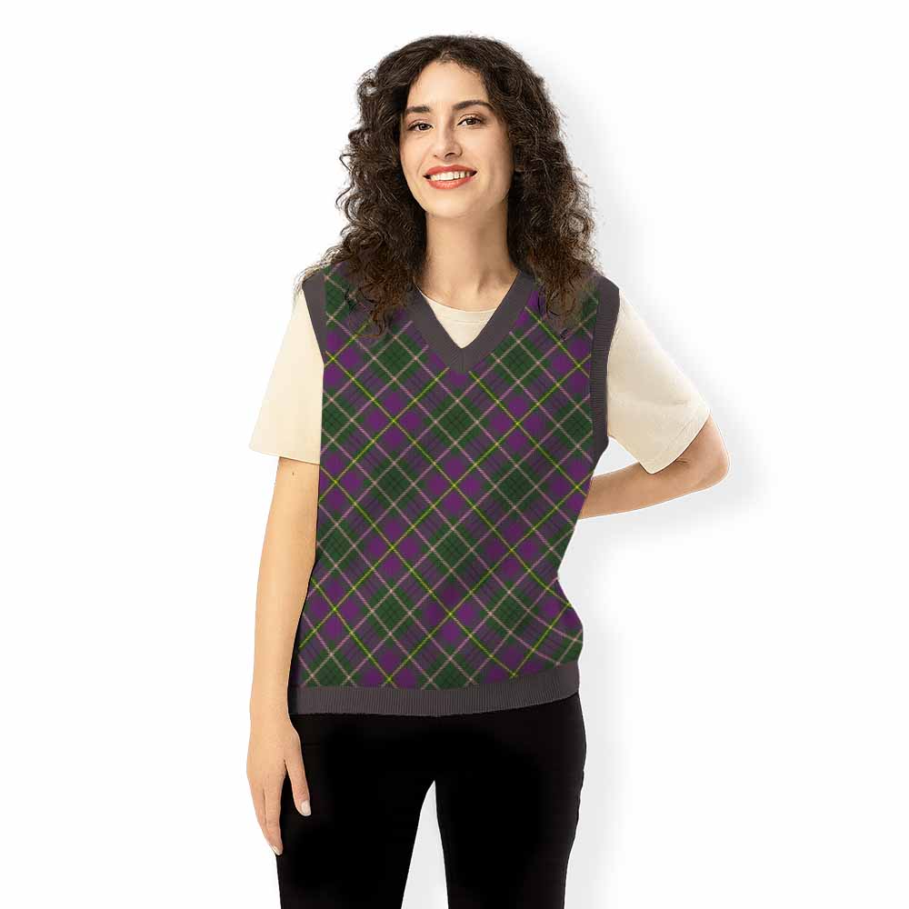 Taylor (Tailyour) Tartan  Knitted V-Neck Vest Cross Style