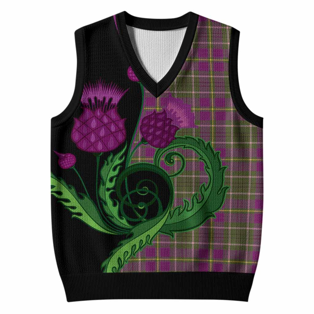 Taylor (Tailyour) Tartan Knitted V-Neck Vest Traditional Scottish Thistle