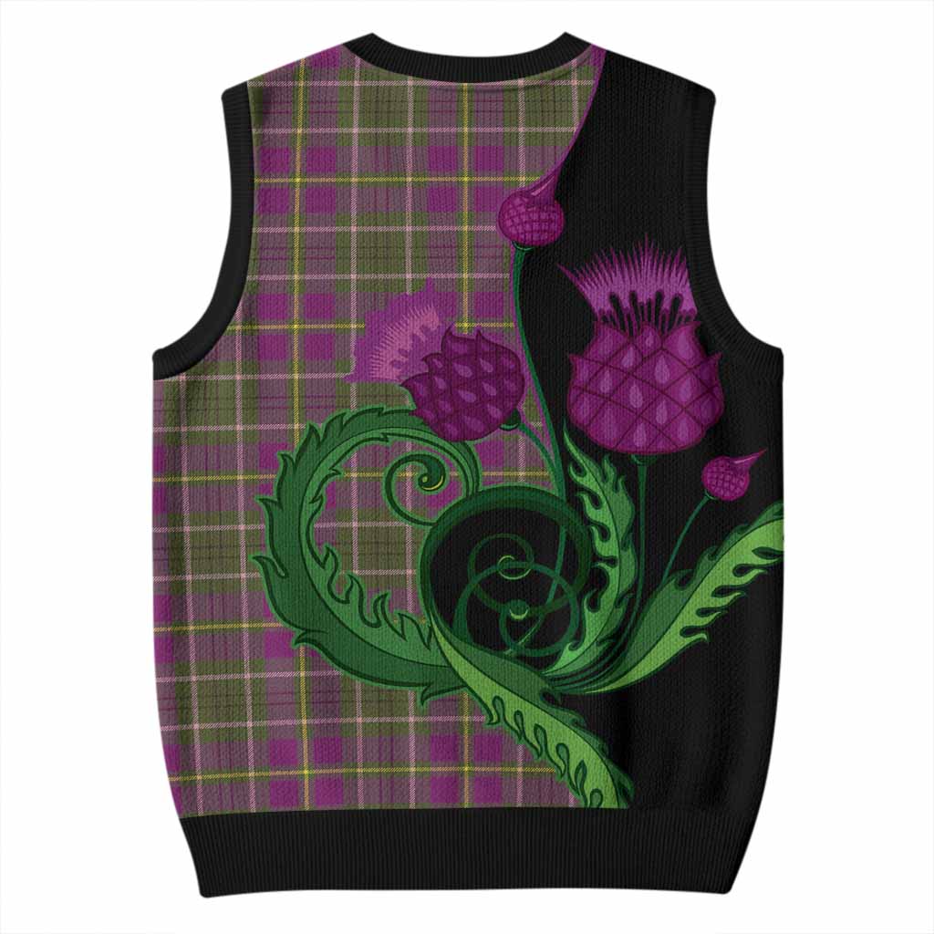 Taylor (Tailyour) Tartan Knitted V-Neck Vest Traditional Scottish Thistle