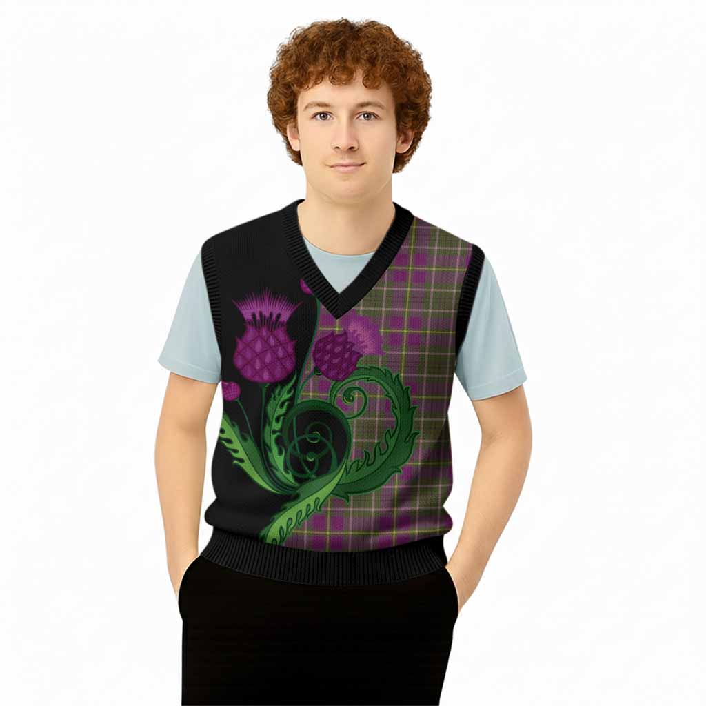 Taylor (Tailyour) Tartan Knitted V-Neck Vest Traditional Scottish Thistle