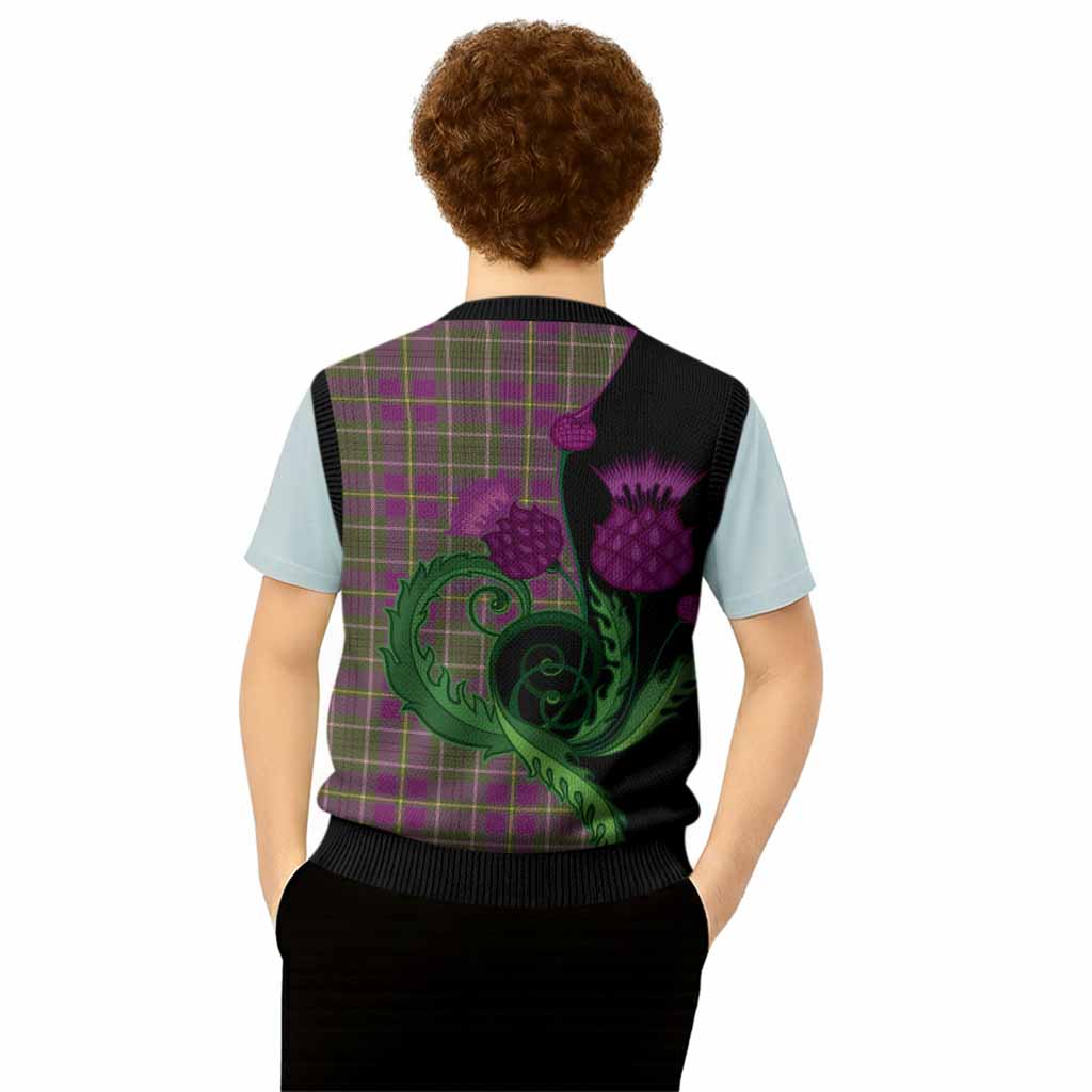 Taylor (Tailyour) Tartan Knitted V-Neck Vest Traditional Scottish Thistle