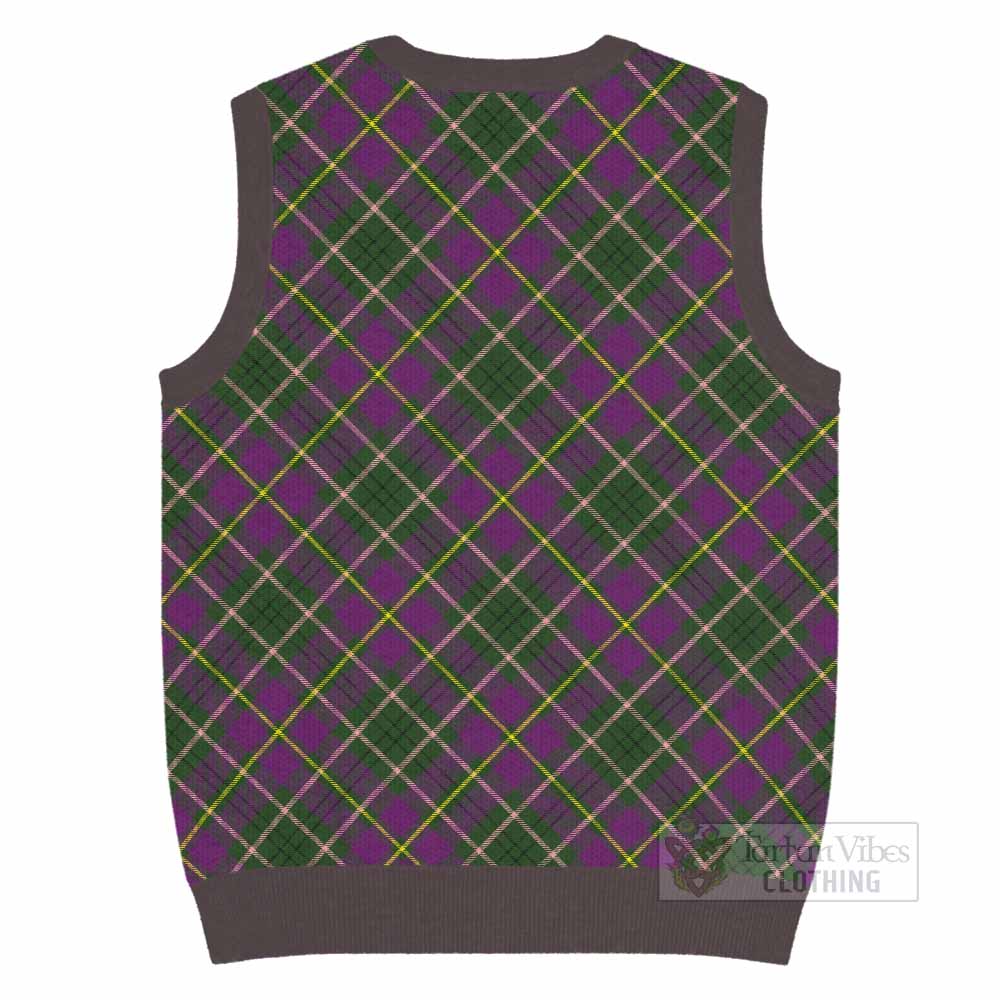 Taylor (Tailyour) Tartan Knitted V-Neck Vest with Family Crest Cross Style