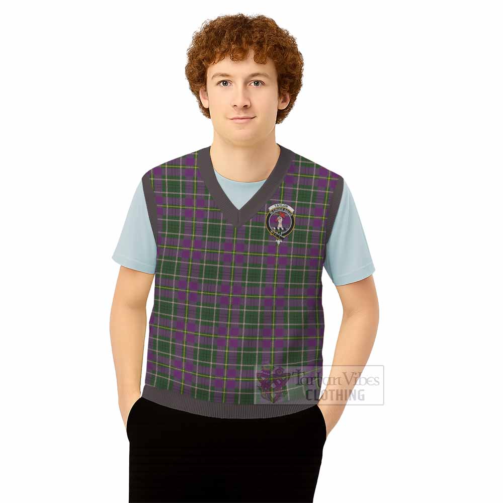 Taylor (Tailyour) Tartan Knitted V-Neck Vest with Family Crest - Tartan Vibes Clothing